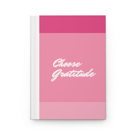 Choose Gratitude: Gratitude Matte Hardcover Journal  - Pretty Double Pink and White