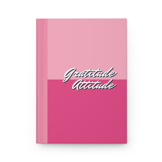 Gratitude Attitude: Gratitude Matte Hardcover Journal  - Pretty Double Pink and White